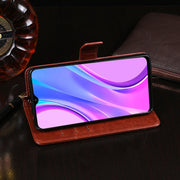 idewei Custodia in pelle a vibrazione orizzontale Crazy Horse Texture con supporto e slot per carte e portafoglio, For Xiaomi Redmi 9, For Xiaomi Poco M2 Pro, For Xiaomi Redmi 9A