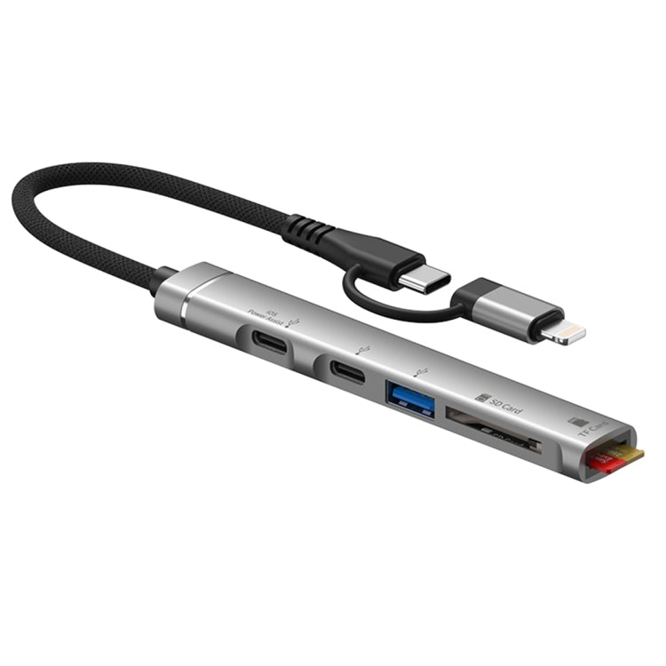 Lettore schede USB-C 5 in 1 con porte USB, SD e TF