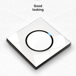 Pannello interruttori vetro temperato LED 86 mm bianco