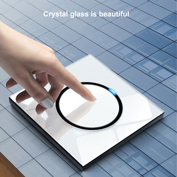 Pannello interruttori vetro temperato LED 86 mm bianco