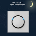Pannello interruttori vetro temperato LED 86 mm bianco