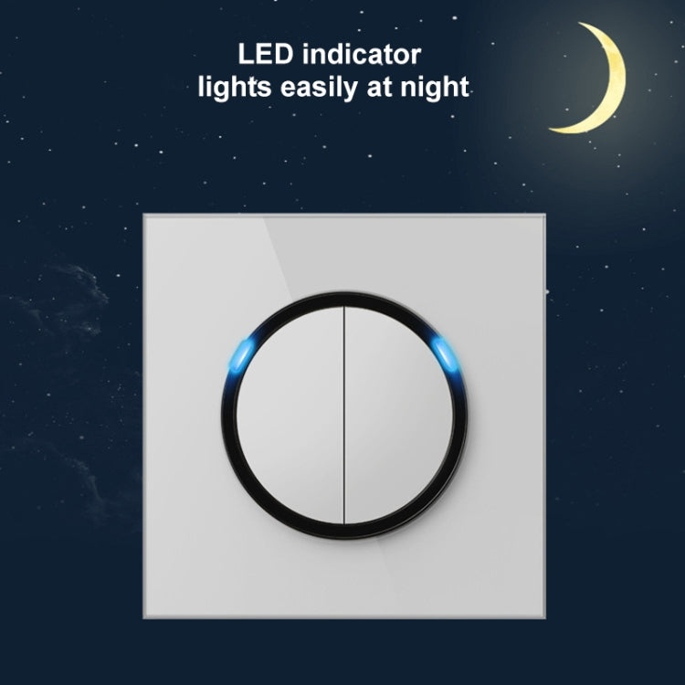 Pannello interruttori vetro temperato LED 86 mm bianco