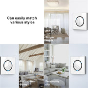 Pannello interruttori in vetro temperato LED rotondo da 86 mm, vetro rotondo bianco, One Open Dual Control, Two Billing Control, Two Open Dual Control, Three Billing Control, Three Open Dual Control, Four Billing Control, Four Open Dual Control        ...