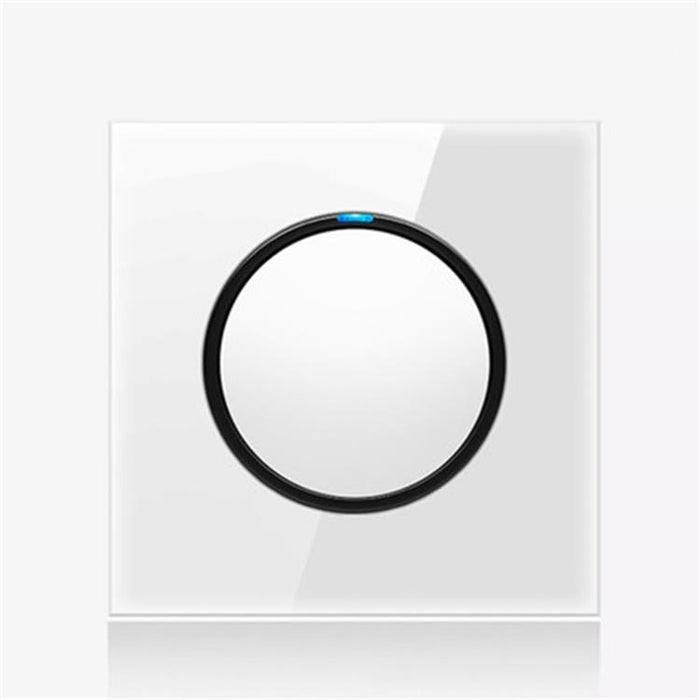 Pannello interruttori in vetro temperato LED rotondo da 86 mm, vetro rotondo bianco, One Open Dual Control, Two Billing Control, Two Open Dual Control, Three Billing Control, Three Open Dual Control, Four Billing Control, Four Open Dual Control        ...