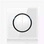 Pannello interruttori vetro temperato LED 86 mm bianco