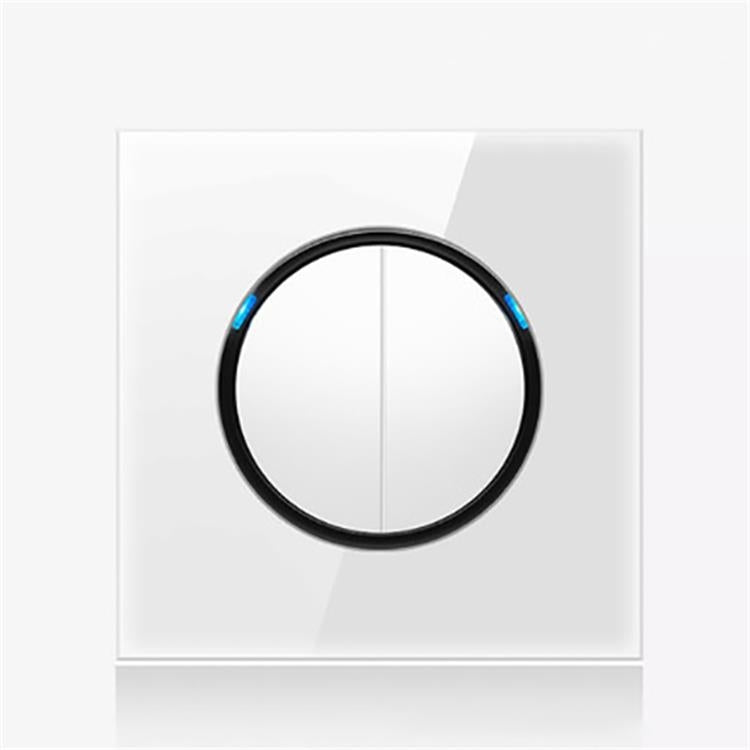 Pannello interruttori vetro temperato LED 86 mm bianco