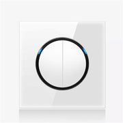 Pannello interruttori in vetro temperato LED rotondo da 86 mm, vetro rotondo bianco, One Open Dual Control, Two Billing Control, Two Open Dual Control, Three Billing Control, Three Open Dual Control, Four Billing Control, Four Open Dual Control        ...