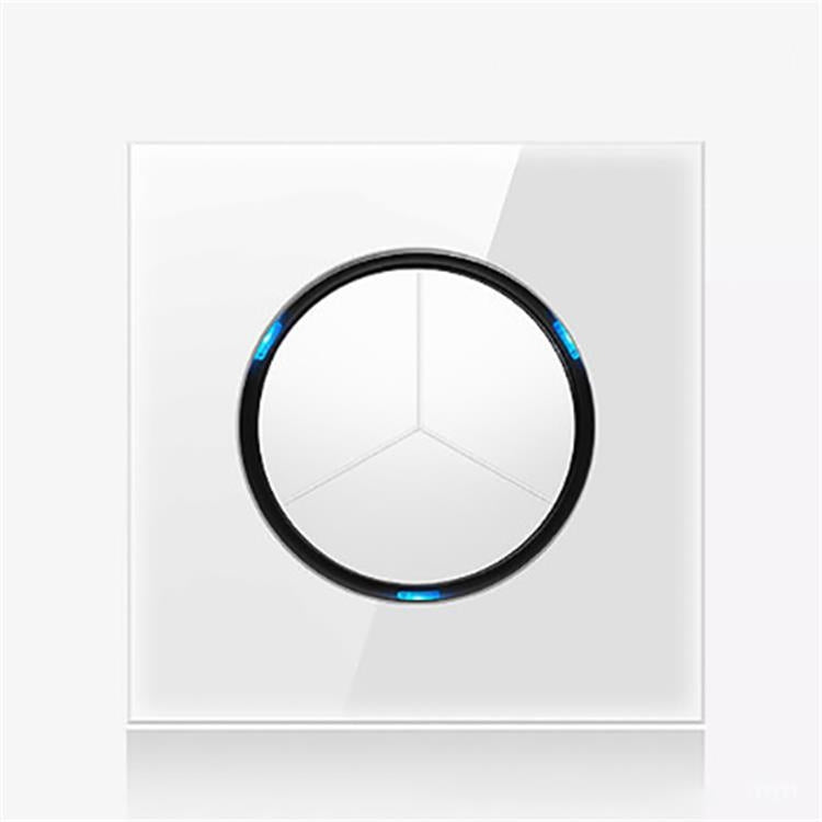 Pannello interruttori vetro temperato LED 86 mm bianco