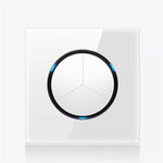 Pannello interruttori vetro temperato LED 86 mm bianco