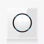Pannello interruttori vetro temperato LED 86 mm bianco