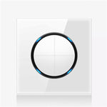 Pannello interruttori vetro temperato LED 86 mm bianco