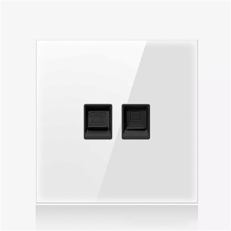 Pannello interruttori vetro temperato LED 86 mm bianco