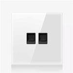Pannello interruttori vetro temperato LED 86 mm bianco