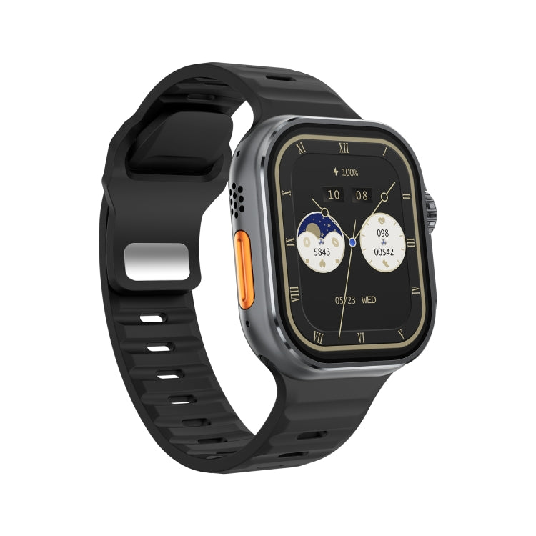 iW9 Ultra Orologio intelligente per chiamate con schermo da 2,04 pollici, Chiamata BT / Frequenza cardiaca / Pressione sanguigna / Ossigeno nel sangue