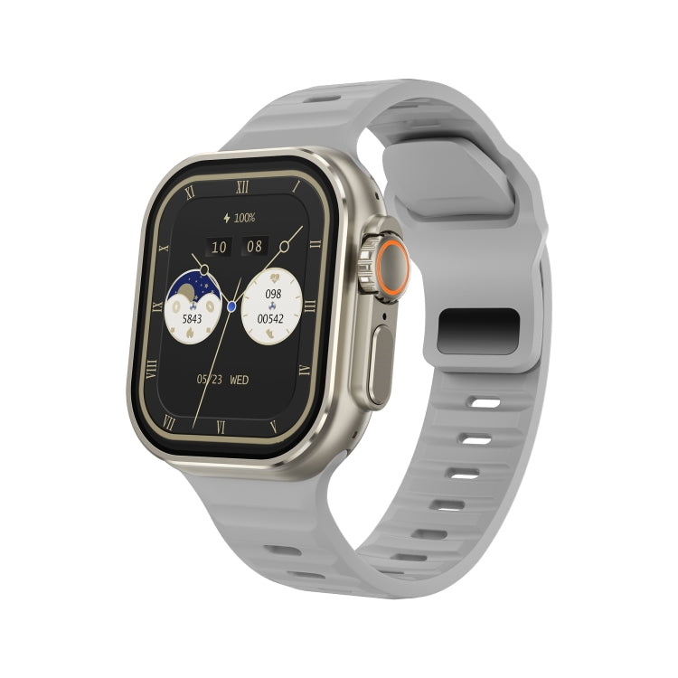 iW9 Ultra Orologio intelligente per chiamate con schermo da 2,04 pollici, Chiamata BT / Frequenza cardiaca / Pressione sanguigna / Ossigeno nel sangue