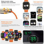 iW9 Ultra Orologio intelligente per chiamate con schermo da 2,04 pollici, Chiamata BT / Frequenza cardiaca / Pressione sanguigna / Ossigeno nel sangue