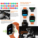 iW9 Ultra Orologio intelligente per chiamate con schermo da 2,04 pollici, Chiamata BT / Frequenza cardiaca / Pressione sanguigna / Ossigeno nel sangue