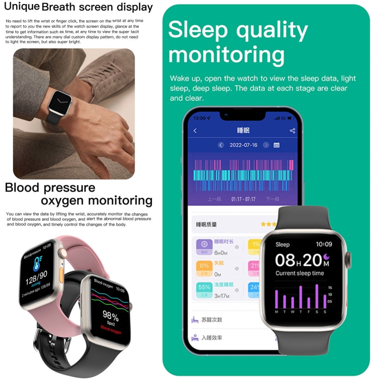 Bracciale intelligente Q9, orologio intelligente impermeabile da 2,01 pollici, chiamata BT/frequenza cardiaca/pressione sanguigna/ossigeno nel sangue