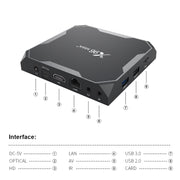 X96 max+ 4K Smart TV Box, Android 9.0, Amlogic S905X3 Quad-Core Cortex-A55,4GB+64GB, Supporto LAN, AV, WiFi 2.4G/5G, USBx2, Scheda TF,, EU Plug, UK Plug, AU Plug