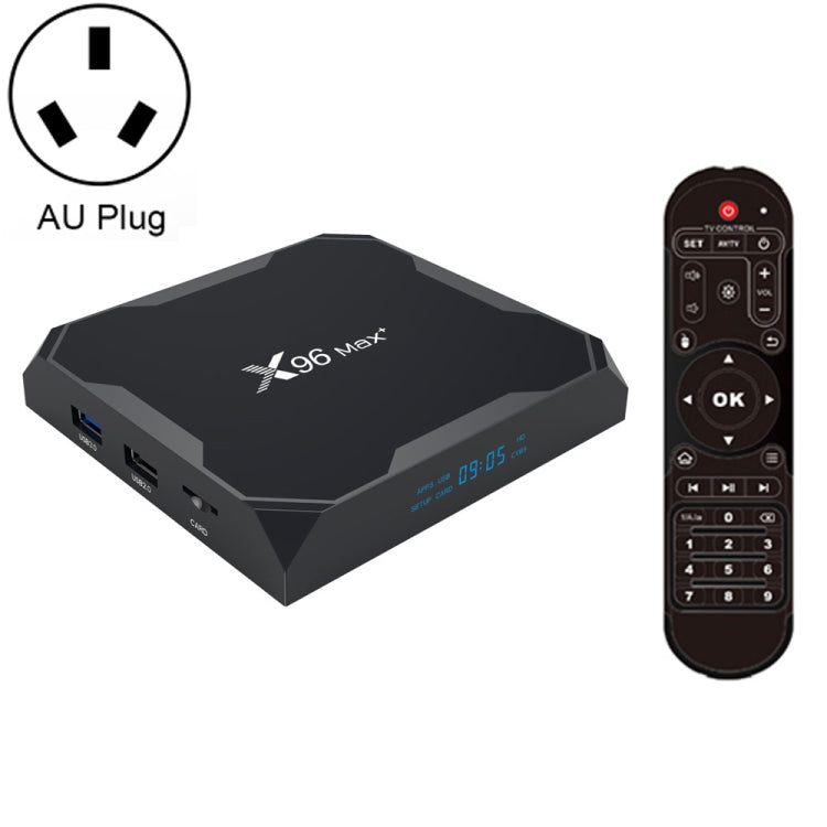 X96 max+ 4K Smart TV Box, Android 9.0, Amlogic S905X3 Quad-Core Cortex-A55,4GB+64GB, Supporto LAN, AV, WiFi 2.4G/5G, USBx2, Scheda TF,, EU Plug, US Plug, UK Plug, AU Plug