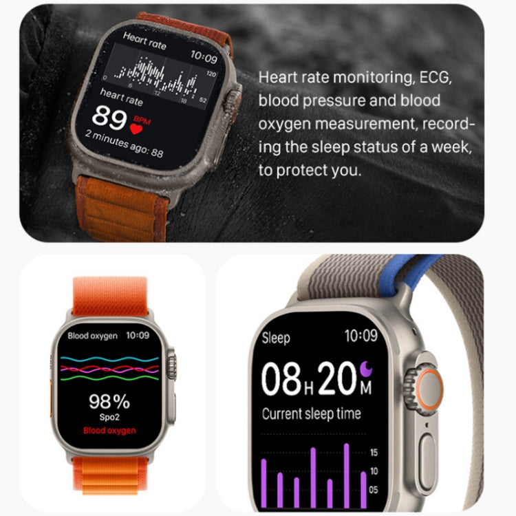 Bracciale intelligente S800 Ultra Max, orologio intelligente con cinturino in silicone da 1,5 pollici, chiamata Bluetooth / frequenza cardiaca / pressione sanguigna / ossigeno nel sangue