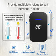C302B Cercapersone per anziani con display digitale per temperatura, campanello wireless domestico uno a uno, US Plug, EU Plug, UK Plug