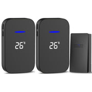 C302B Cercapersone per anziani con display digitale della temperatura del campanello wireless da uno a due per la casa, US Plug, EU Plug, UK Plug
