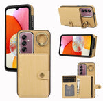 Custodia per telefono con supporto per anello a portafoglio con texture spazzolata, For Samsung Galaxy A24 4G / A25 5G, Samsung Galaxy A14 4G / 5G, For Samsung Galaxy A34 5G, For Samsung Galaxy A54 5G