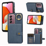 Custodia per telefono con supporto per anello a portafoglio con texture spazzolata, For Samsung Galaxy A24 4G / A25 5G, Samsung Galaxy A14 4G / 5G, For Samsung Galaxy A34 5G, For Samsung Galaxy A54 5G
