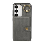 Custodia per telefono con supporto per anello a portafoglio con texture spazzolata, For Samsung Galaxy A24 4G / A25 5G, Samsung Galaxy A14 4G / 5G, For Samsung Galaxy A34 5G, For Samsung Galaxy A54 5G