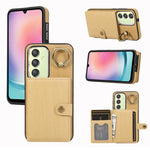 Custodia per telefono con supporto per anello a portafoglio con texture spazzolata, For Samsung Galaxy A24 4G / A25 5G, Samsung Galaxy A14 4G / 5G, For Samsung Galaxy A34 5G, For Samsung Galaxy A54 5G