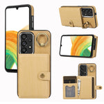 Custodia per telefono con supporto per anello a portafoglio con texture spazzolata, For Samsung Galaxy Galaxy S23 Ultra 5G, For Samsung Galaxy Galaxy S23 5G, For Samsung Galaxy A53 5G, For Samsung Galaxy A33 5G