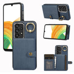 Custodia per telefono con supporto per anello a portafoglio con texture spazzolata, For Samsung Galaxy Galaxy S23 Ultra 5G, For Samsung Galaxy Galaxy S23 5G, For Samsung Galaxy A53 5G, For Samsung Galaxy A33 5G