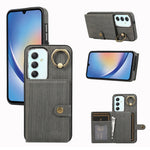 Custodia per telefono con supporto per anello a portafoglio con texture spazzolata, For Samsung Galaxy A24 4G / A25 5G, Samsung Galaxy A14 4G / 5G, For Samsung Galaxy A34 5G, For Samsung Galaxy A54 5G