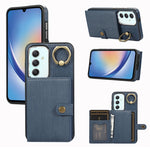 Custodia per telefono con supporto per anello a portafoglio con texture spazzolata, For Samsung Galaxy A24 4G / A25 5G, Samsung Galaxy A14 4G / 5G, For Samsung Galaxy A34 5G, For Samsung Galaxy A54 5G