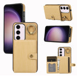 Custodia per telefono con supporto per anello a portafoglio con texture spazzolata, For Samsung Galaxy Galaxy S23 Ultra 5G, For Samsung Galaxy Galaxy S23 5G, For Samsung Galaxy A53 5G, For Samsung Galaxy A33 5G