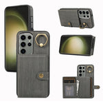 Custodia per telefono con supporto per anello a portafoglio con texture spazzolata, For Samsung Galaxy Galaxy S23 Ultra 5G, For Samsung Galaxy Galaxy S23 5G, For Samsung Galaxy A53 5G, For Samsung Galaxy A33 5G