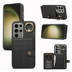 Custodia per telefono con supporto per anello a portafoglio con texture spazzolata, For Samsung Galaxy Galaxy S23 Ultra 5G, For Samsung Galaxy Galaxy S23 5G, For Samsung Galaxy A53 5G, For Samsung Galaxy A33 5G