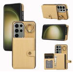 Custodia per telefono con supporto per anello a portafoglio con texture spazzolata, For Samsung Galaxy Galaxy S23 Ultra 5G, For Samsung Galaxy Galaxy S23 5G, For Samsung Galaxy A53 5G, For Samsung Galaxy A33 5G