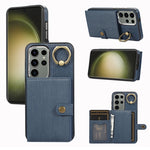 Custodia per telefono con supporto per anello a portafoglio con texture spazzolata, For Samsung Galaxy Galaxy S23 Ultra 5G, For Samsung Galaxy Galaxy S23 5G, For Samsung Galaxy A53 5G, For Samsung Galaxy A33 5G