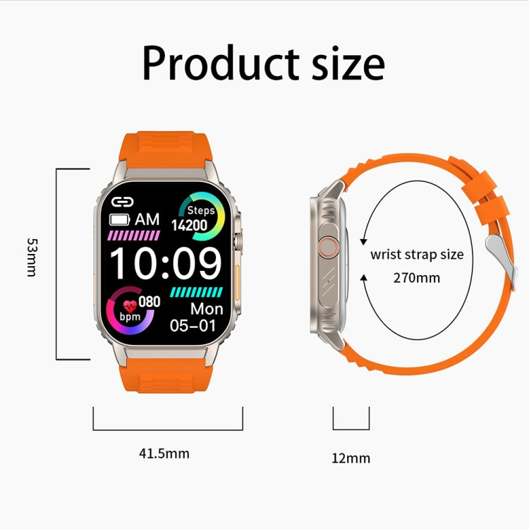 Bracciale intelligente G41, orologio intelligente impermeabile IP67 da 2,01 pollici, chiamata Bluetooth / frequenza cardiaca / glicemia non invasiva / HRV / MET