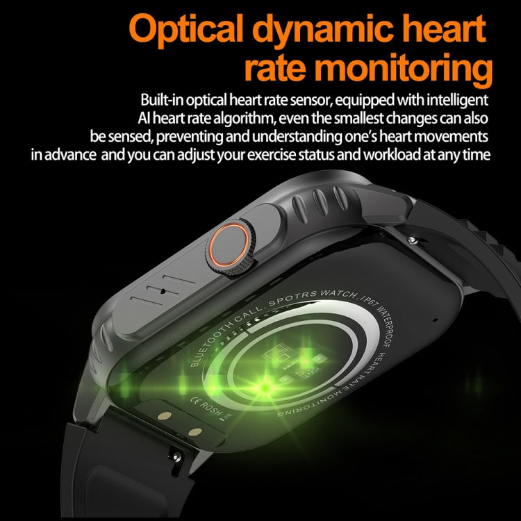Bracciale intelligente G41, orologio intelligente impermeabile IP67 da 2,01 pollici, chiamata Bluetooth / frequenza cardiaca / glicemia non invasiva / HRV / MET