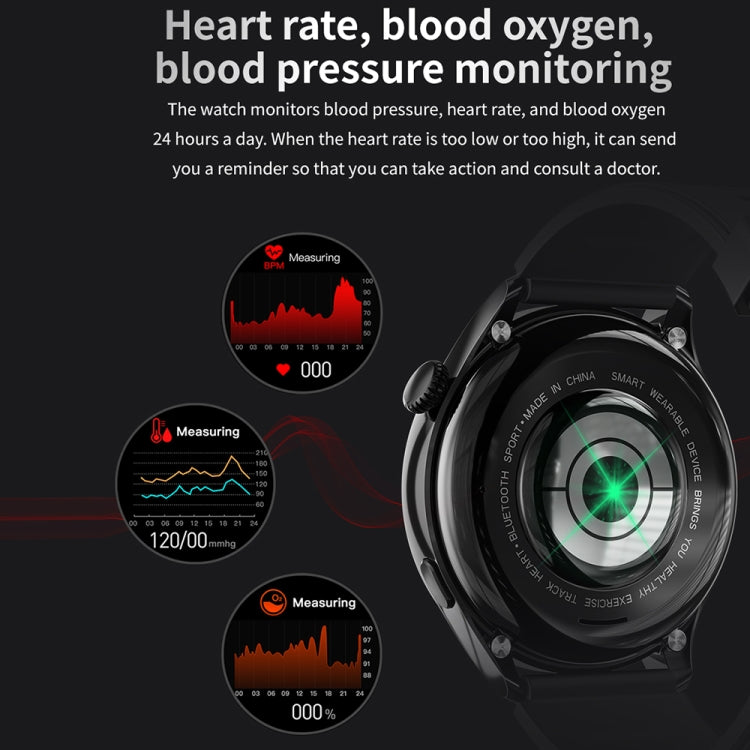 Bracciale intelligente TM05 Pro, cinturino in pelle da 1,46 pollici Orologio intelligente impermeabile IP67, chiamata Bluetooth/frequenza cardiaca/pressione sanguigna/ossigeno nel sangue, Leather Band