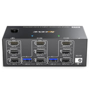 KC-KVM203DH Switch KVM per monitor tripli USB 3.0 DP+DP+HDMI 8K 30Hz, KC-KVM203DH