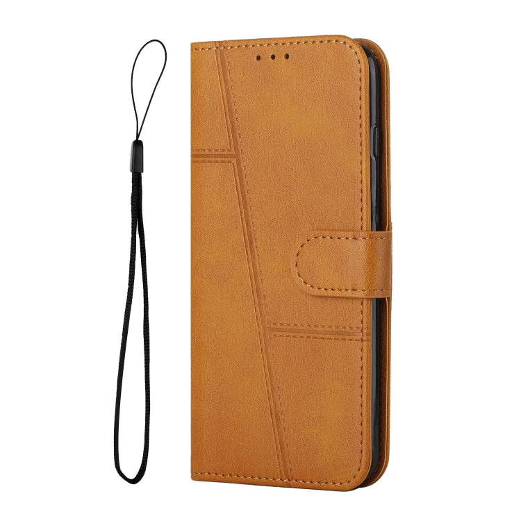 Custodia per telefono in pelle con fibbia in pelle di vitello con cuciture, For Samsung Galaxy A05s