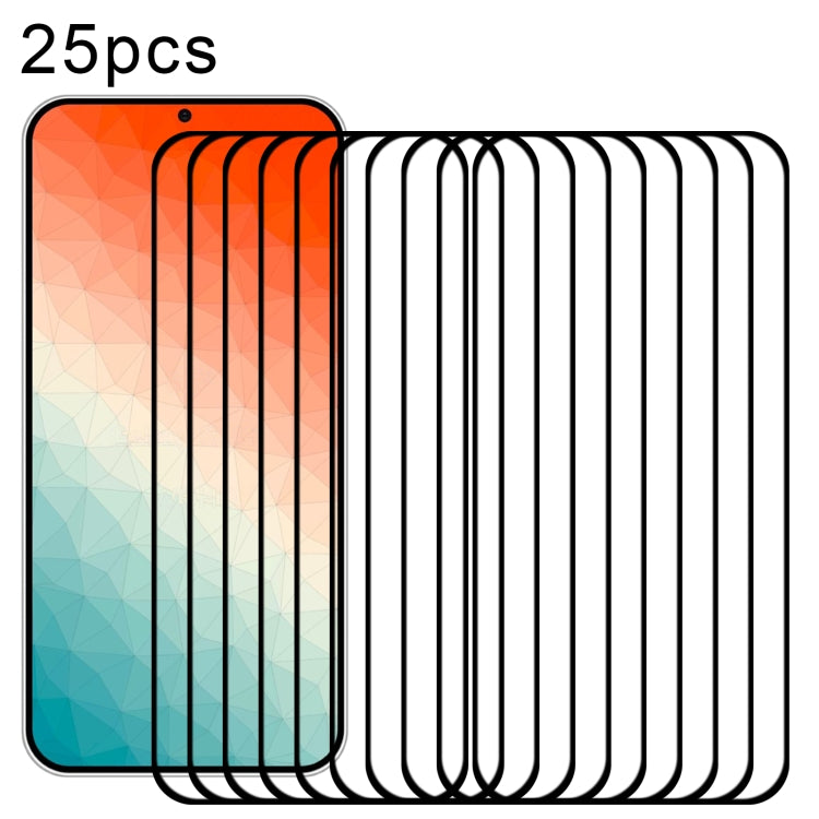 Pellicola in vetro temperato con schermo a colla completa da 25 pezzi, supporta lo sblocco delle impronte digitali, For Samsung Galaxy S26+ 5G, For Samsung Galaxy S26 Edge 5G, For Samsung Galaxy S26 Ultra 5G, For Samsung Galaxy S26 5G                  ...