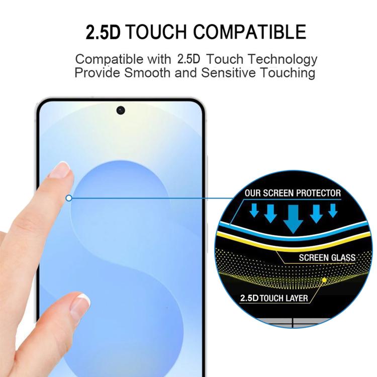 Pellicola in vetro temperato con schermo a colla completa da 25 pezzi, supporta lo sblocco delle impronte digitali, For Samsung Galaxy S26+ 5G, For Samsung Galaxy S26 Edge 5G, For Samsung Galaxy S26 Ultra 5G, For Samsung Galaxy S26 5G                  ...