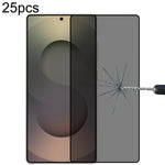 Pellicola in vetro temperato anti-peeping a copertura totale da 25 pezzi, supporta lo sblocco delle impronte digitali, For Samsung Galaxy S26+ 5G, For Samsung Galaxy S26 Edge 5G, For Samsung Galaxy S26 Ultra 5G, For Samsung Galaxy S26 5G               ...