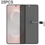 Pellicola in vetro temperato anti-peeping a copertura totale da 25 pezzi, supporta lo sblocco delle impronte digitali, For Samsung Galaxy S26+ 5G, For Samsung Galaxy S26 Edge 5G, For Samsung Galaxy S26 Ultra 5G, For Samsung Galaxy S26 5G               ...