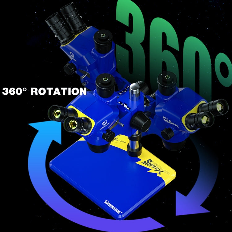 Microscopio stereo trinoculare video HD con rotazione Super X meccanica 360, Mechanic Super X